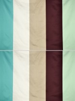 Silver Beach Bold Stripe Faux Silk Custom Made Curtains (Color: Ivory)