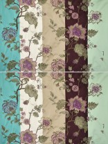 Silver Beach Embroidered Full Blossom Faux Silk Fabrics (0.25M)