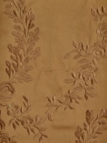Silver Beach Embroidered Plush Vines Faux Silk Fabric Sample