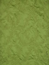Silver Beach Embroidered Plush Vines Faux Silk Custom Made Curtains (Color: Apple Green)