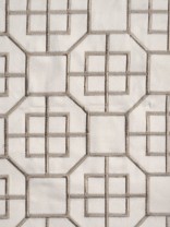 Silver Beach Embroidered Chinese-inspired Faux Silk Fabric Sample