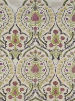 Silver Beach Embroidered Colorful Damask Fabrics (0.25M)