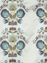 Silver Beach Embroidered Blossom Faux Silk Fabrics (0.25M)