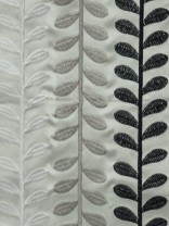 Silver Beach Embroidered Sprouts Faux Silk Custom Made Curtains