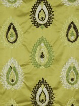Silver Beach Embroidered Extravagant Faux Silk Custom Made Curtains