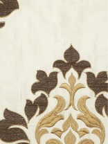 Halo Embroidered Medium-scale Damask Dupioni Silk Fabric Sample