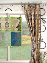 Halo Embroidered Vase Damask Double Pinch Pleat Dupioni Curtain