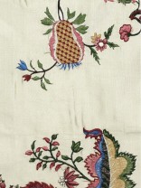 Halo Embroidered Multi-color Scenery Dupioni Silk Fabric Sample