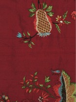 Halo Embroidered Multi-color Scenery Dupioni Silk Fabrics (0.25M)