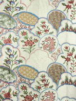 Halo Embroidered Lively Plants Dupioni Silk Fabrics (0.25M)
