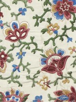 Halo Embroidered Elegant Design Dupioni Silk Fabric Sample