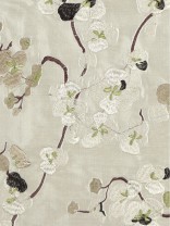 Halo Embroidered Four-leaf Clovers Dupioni Silk Fabric Sample