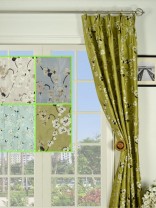 Halo Embroidered Four-leaf Clovers Double Pinch Pleat Dupioni Silk Curtain