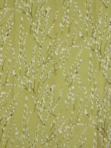 Halo Trendy Embroidered Plants Dupioni Silk Custom Made Curtains (Color: Olive)