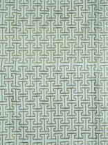 Halo Embroidered Maze-like Design Dupioni Silk Custom Made Curtains (Color: Magic mint)