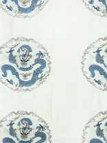 Halo Embroidered Chinese-inspired Dragon Motif Dupioni Silk Custom Made Curtains (Color: Ivory)