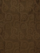 Halo Embroidered Scroll Damask Dupioni Silk Custom Made Curtains (Color: Chocolate)