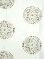 Halo Embroidered Round Damask Dupioni Silk Custom Made Curtains