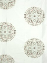 Halo Embroidered Round Damask Dupioni Silk Fabric Sample
