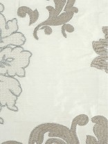 Rainbow Embroidered Classic Damask Dupioni Fabric Sample