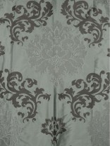 Rainbow Embroidered Classic Damask Dupioni Custom Made Curtains (Color: Cadet grey)