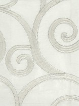 Rainbow Embroidered Scroll Dupioni Silk Fabric Sample