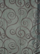 Rainbow Embroidered Scroll Dupioni Silk Custom Made Curtains