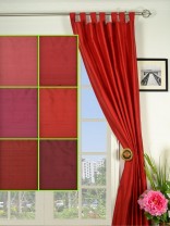 Oasis Solid-color Tab Top Dupioni Silk Curtain