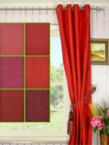 Oasis Solid-color Eyelet Dupioni Silk Curtains