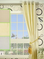 Oasis Traditional Solid Eyelet 100% Dupioni Silk Curtains