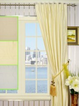 Oasis Traditional Solid Concealed Tab Top Dupioni Silk Curtains