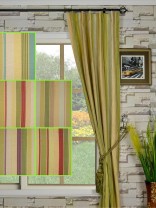 Phoebe Vertical Stripe Single Pinch Pleat Linen Curtains