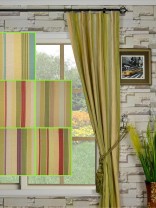 Phoebe Vertical Stripe Single Pinch Pleat Linen Ready Made Curtain