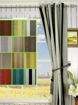 Petrel Vertical Stripe Eyelet Chenille Curtain