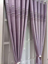 QYFL1421A Barwon Stripe Jacquard Velvet Custom Made Curtains For Living Room