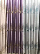 QYFL1821D On Sales Flinders Brocade Faux Silk Trees Grey Purple Custom Made Curtains