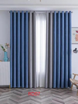 QYFLRDG On Sales Petrel Blue Grey Chenille Custom Made Curtains(Color: Blue Grey)