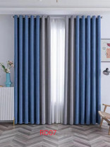 QYFLRDG On Sales Petrel Blue Grey Chenille Custom Made Curtains(Color: Blue Grey)