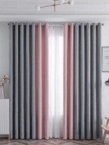 QYFLRDH On Sales Petrel Grey Pink Chenille Custom Made Curtains(Color: Grey Pink)