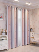 QYFLRDT On Sales Petrel Pink Grey Stripe Custom Made Curtains(Color: Pink Grey)