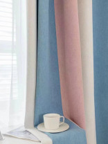  QYH2407A Made To Measure Chenille Curtains Stripe Mediterranean