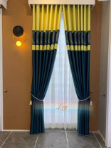 QYI2021B New Arrival Goulburn Grey Green Custom Made Curtains(Color: Yellow green)