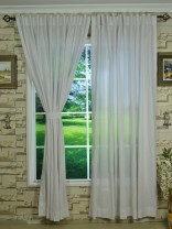 QYK246SAG Eos Linen Natural Solid Concealed Tab Top Sheer Curtains