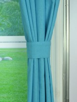 QYK246SDE Eos Linen Green Blue Solid Rod Pocket Sheer Curtain