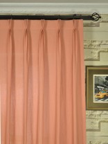 QYK246SEK Eos Linen Red Pink Solid Triple Pinch Pleat Sheer Curtains (Color: Light Coral)