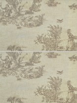Eos Farm Girl Printed Faux Linen Fabric Sample (Color: Dark Medium Gray)