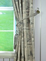 Eos Newspaper Printed Faux Linen Custom Made Curtains