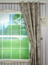 Eos Newspaper Printed Faux Linen Eyelet Curtain