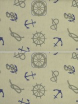 Eos Nautical Printed Faux Linen Versatile Pleat Curtain (Color: Cerulean Blue)