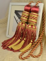 3 Colors QYM05 Faux Silk Curtain Tassel Tie Backs